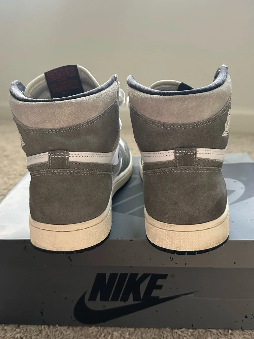Jordan 1 High OG White and Gray Men’s Sneakers